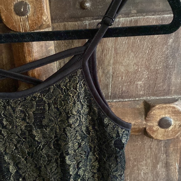 Y2K lace gold and black tank top - Picture 4 of 8